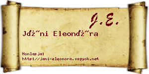 Jáni Eleonóra névjegykártya